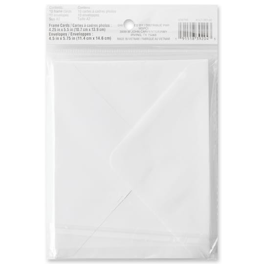 12 Packs: 10 ct. (120 total) 4.25" x 5.5" Frame Cards & Envelopes by Recollections
